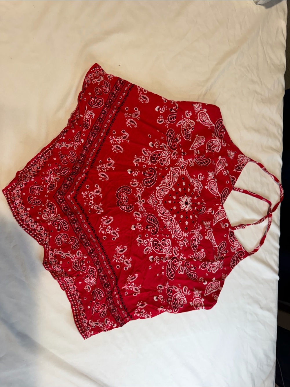 No Boundaries Red Paisley Halter Cami